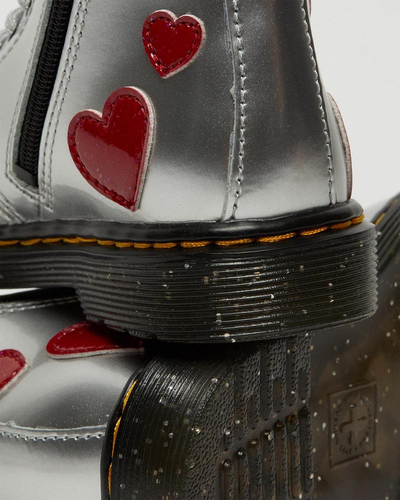 Dr Martens Toddler 1460 Glitter Star Lak Snørestøvler Børn Metal | DK 695ZUT